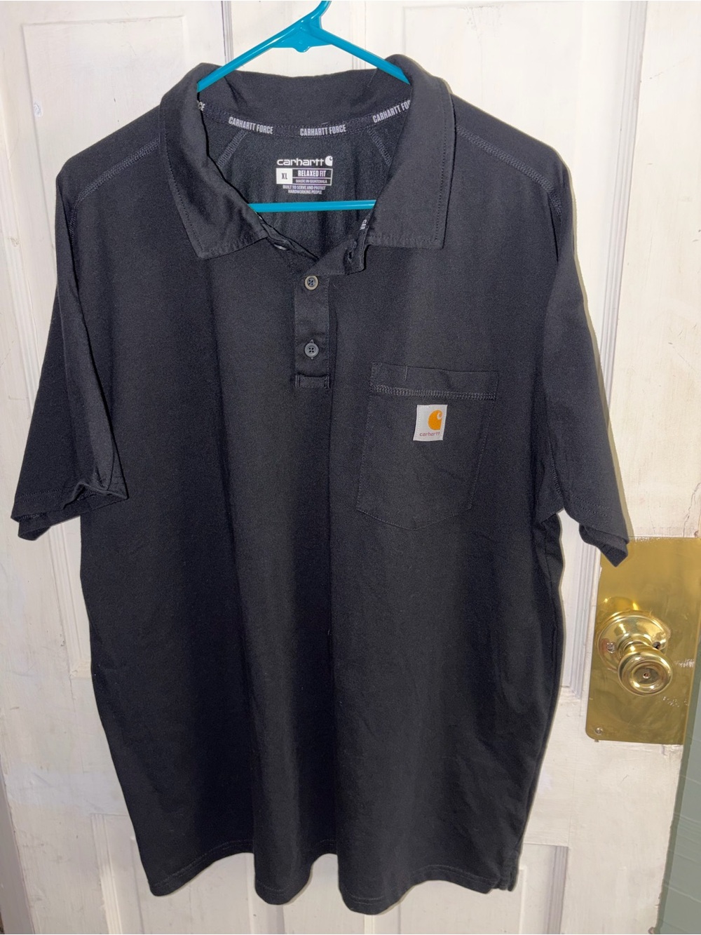 Carhartt Black Short-Sleeve Pocket Polo